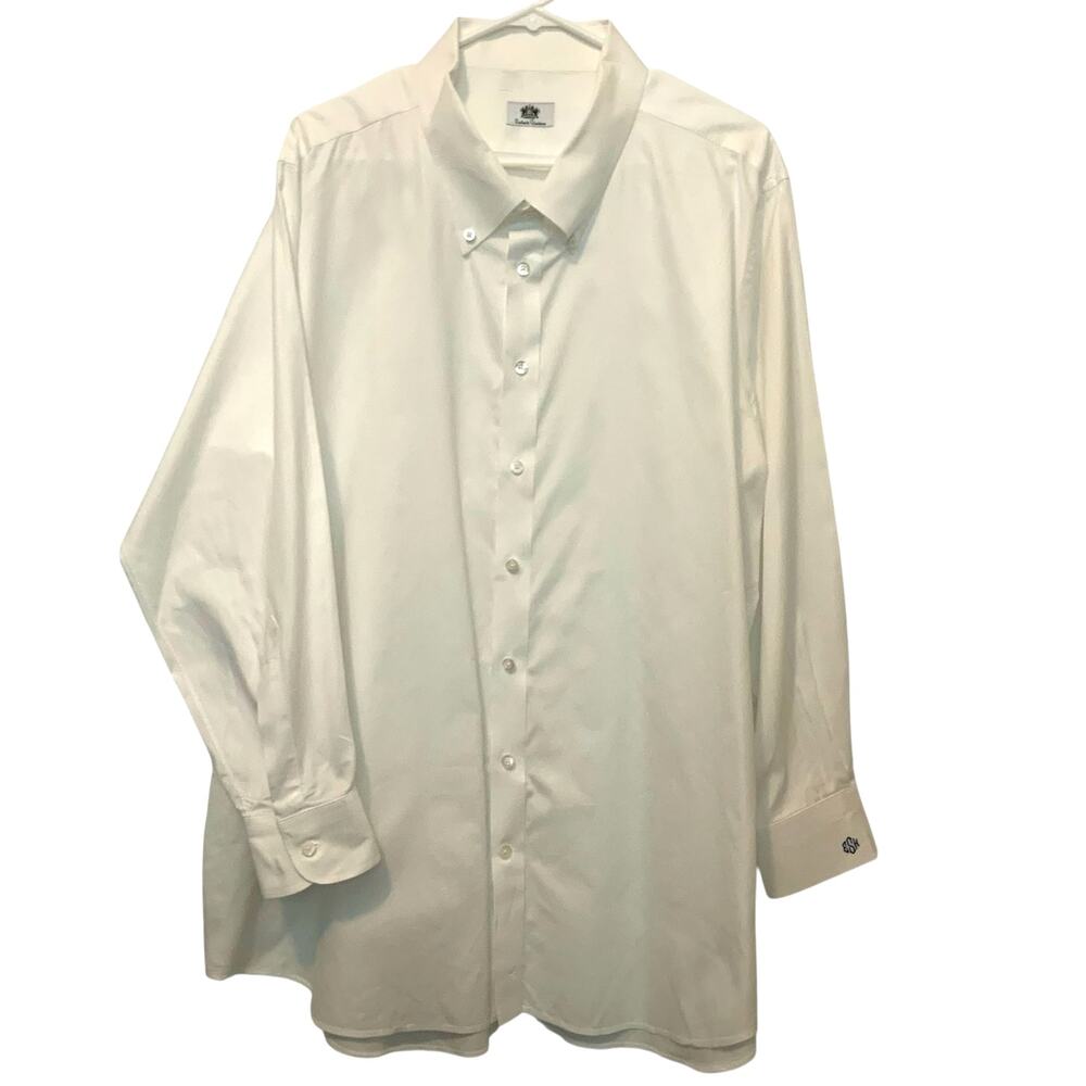 Oxxford Clothes White Dress Shirt Tailor Made Mens XXL